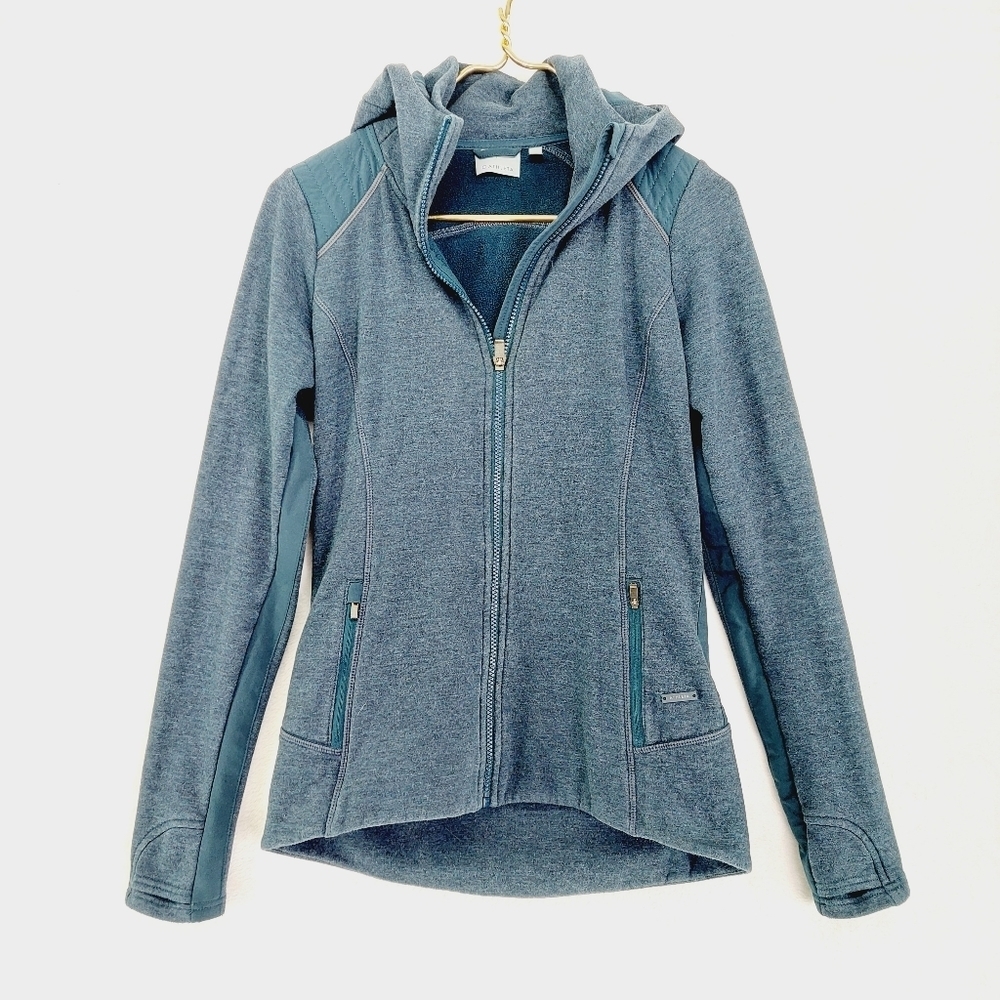Athena Gray Long Sleeve Zip Up Hooded Sweater 5667